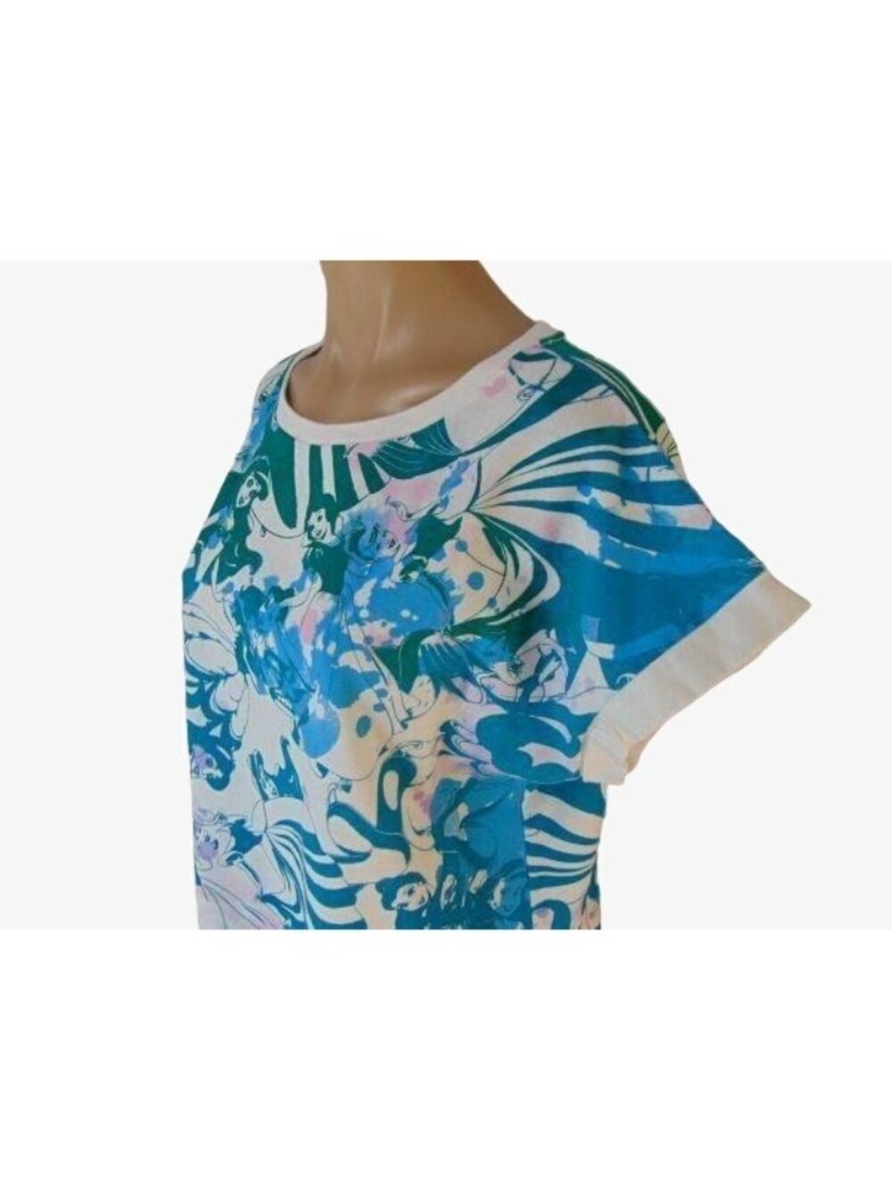 Disney Store Womens Splatter Princess Print Light Sweatshirt Knit Top XL Organic - Picture 3 of 8